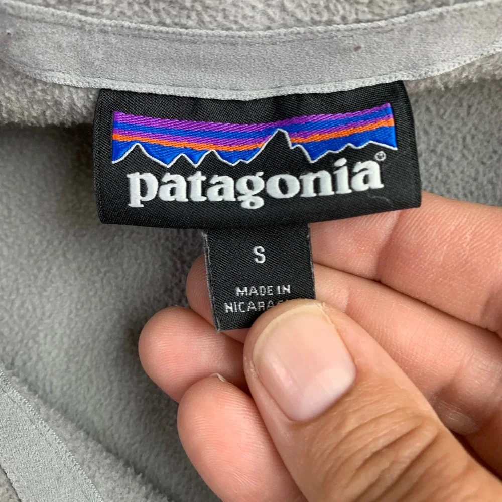 Patagonia Micro D Quarter Zip Fleece Pullover Forge Grey Mens Small 26176 - Picture 2 of 6